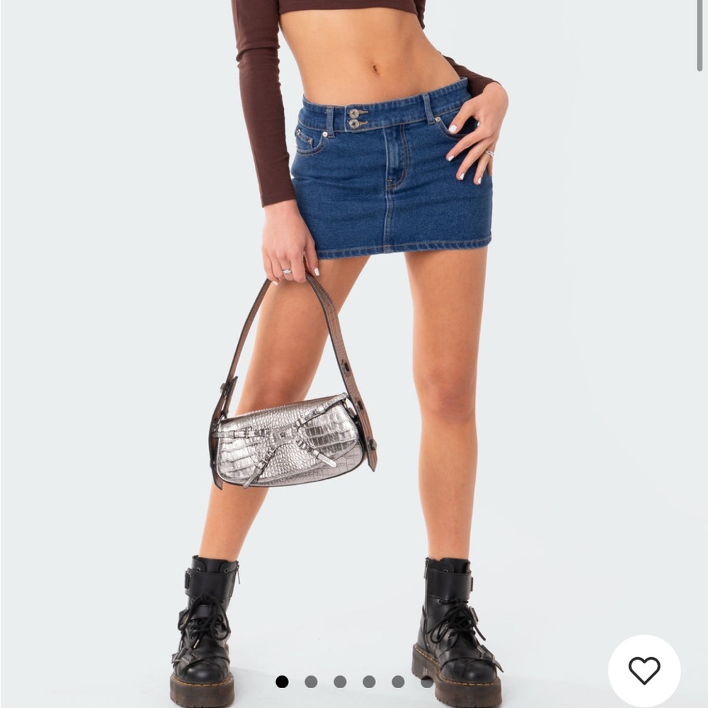 Edikted Blue Denim Mini Skirt NWT